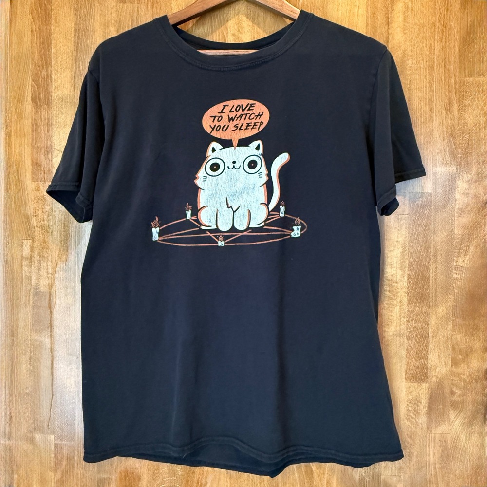 CAT T-Shirt Small I Love to Watch You Sleep Cat Tee